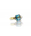 14k Gold Ring with Light Blue stone