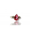 14k Gold Ring with Tear Red stone