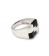 14K white gold Ring for Man with Onyx Stone