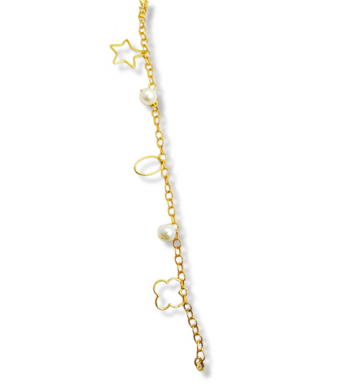 14k Gold Bracelet for Women with Pearls