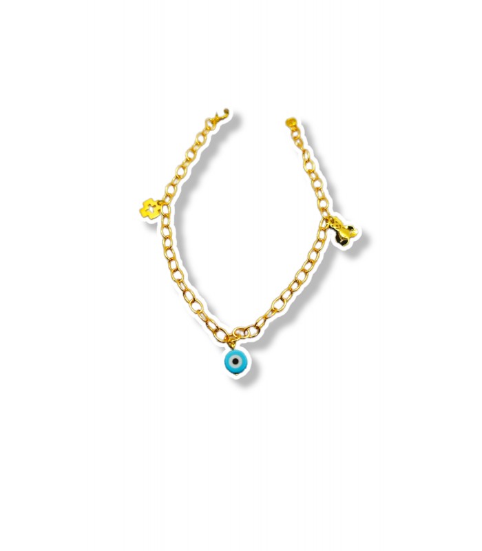 14k Gold Bracelet for Women with Evil Eye