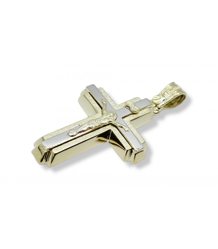 14k Triantos High polish Gold Cross with Crucifix