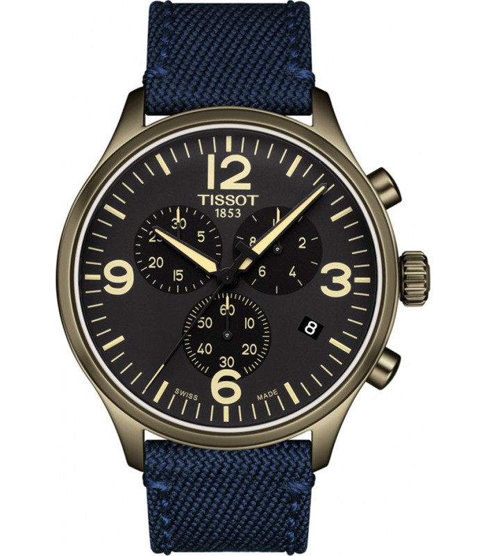 Tissot Τ-Sport XL Chronograph με Μπλε Λουρι T116.617.37.057.01