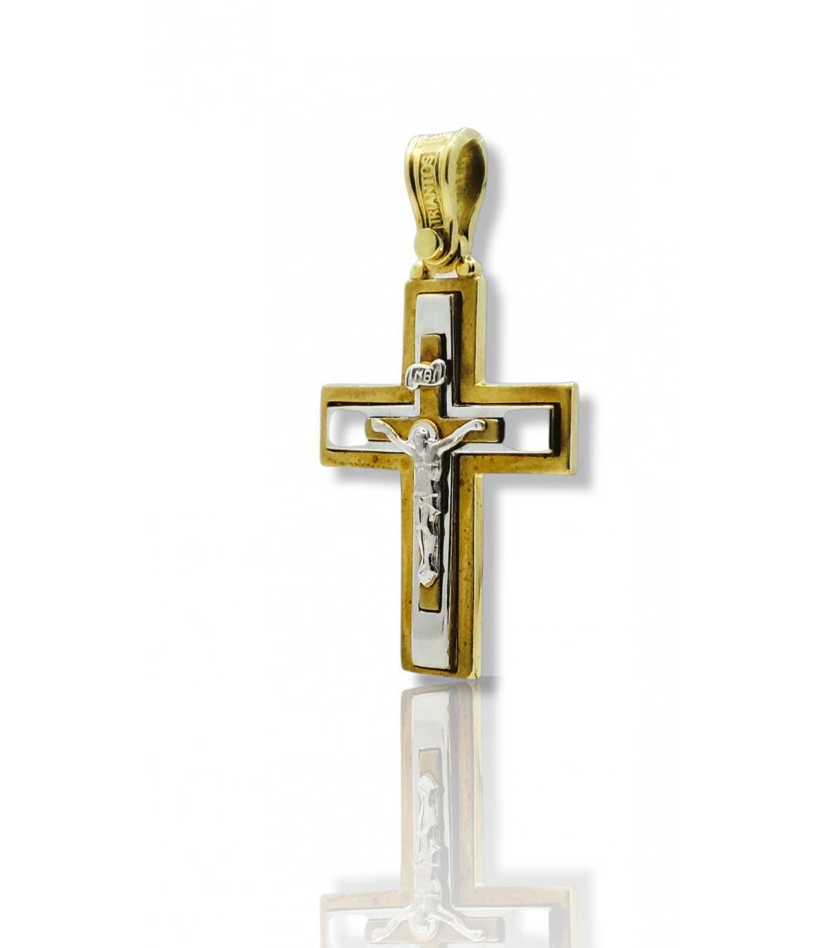 14k Triantos Two tone Gold with Crucifix