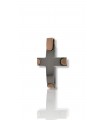 14k two tone Gold Cross with Black Rhodium and Rose Gold