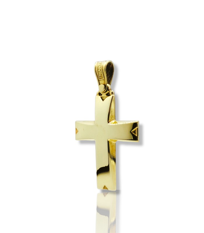 14k Triantos Brushed Gold cross