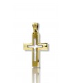 14k Two Tone Gold Cross from Triantos