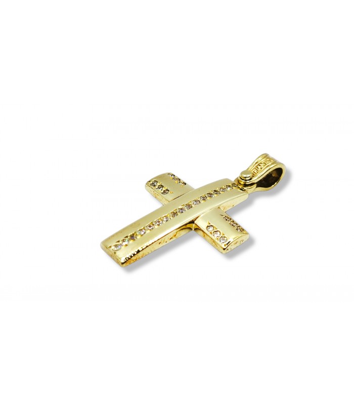 14k Triantos Gold Cross for Ladies